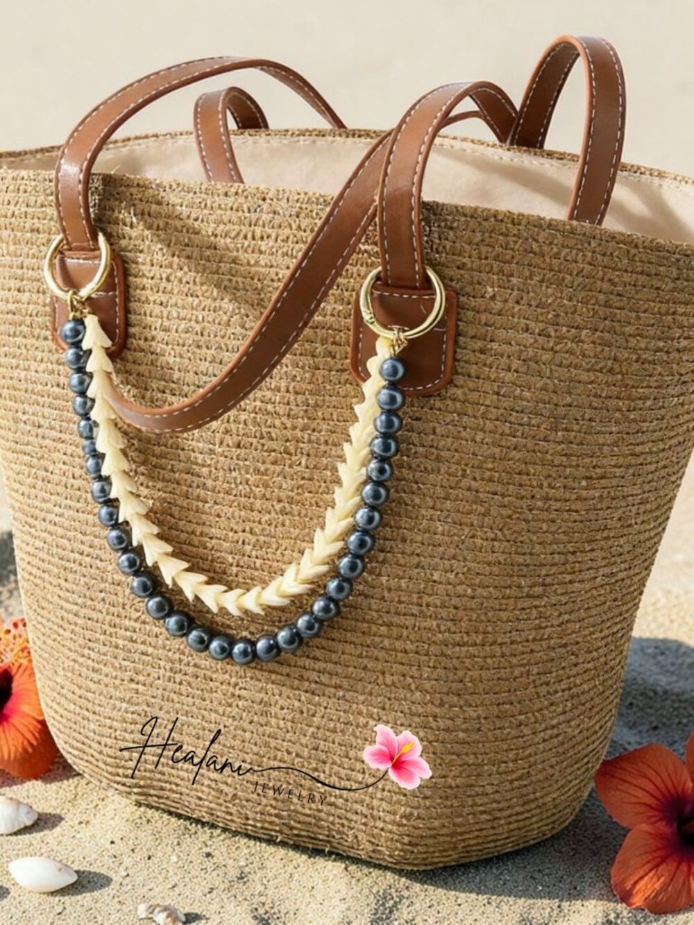Hawaii Double Strand Bag Lei, Purse Lei Hanging Charm, Pakalana